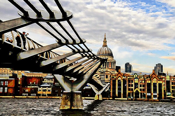 Londons Iconic Millennium Bridge Picture Board by Luigi Petro
