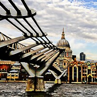 Buy canvas prints of Londons Iconic Millennium Bridge by Luigi Petro