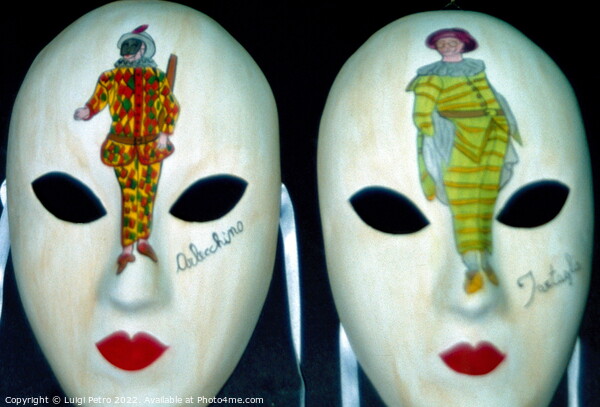 Artistic Venetian Carnival Masks Picture Board by Luigi Petro