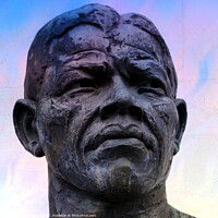 Buy canvas prints of Nelson Mandela bust, London United Kingdom. by Luigi Petro
