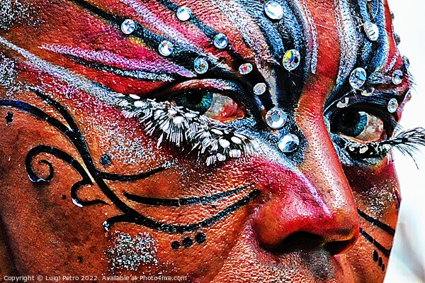 Colourful face celebrating Pride in London Parade. Picture Board by Luigi Petro