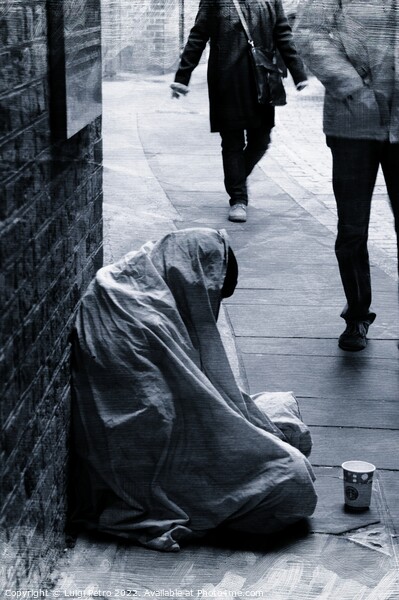 The Lonely Homeless Man Picture Board by Luigi Petro