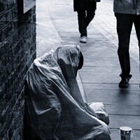 Buy canvas prints of The Lonely Homeless Man by Luigi Petro
