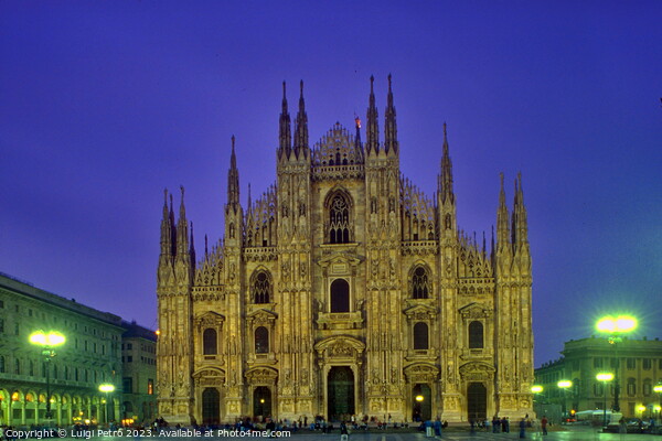 Milan Cathedral at night. Milan, Italy. Picture Board by Luigi Petro