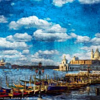 Buy canvas prints of Gondolas and Santa Maria della Salute, Venice, Ita by Luigi Petro