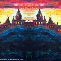 Buy canvas prints of Panoramic view of a castle on a hill. by Luigi Petro
