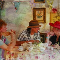 Buy canvas prints of Friends having a chat over a cup of  tea. by Luigi Petro