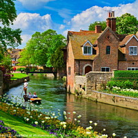 Buy canvas prints of Great Stour river in Westgate Gardens, Canterbury, by Luigi Petro