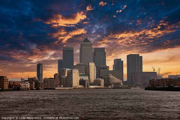 Panoramic skyline of Canary Wharf,  from Limehouse Picture Board by Luigi Petro