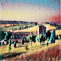 Buy canvas prints of Landscape view of the Tuscany hills. by Luigi Petro