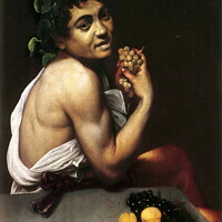 Buy canvas prints of Young Sick Bacchus, Caravaggio, circa 1593, Baroqu by Luigi Petro