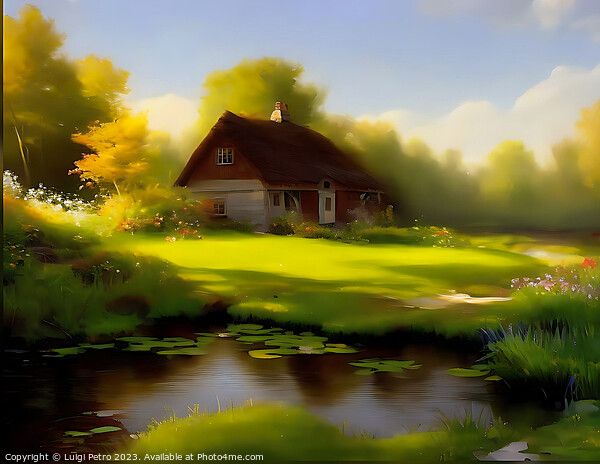 Charming country cottage by the pond Picture Board by Luigi Petro