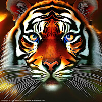 Buy canvas prints of Psychedelic Tiger, close up. by Luigi Petro