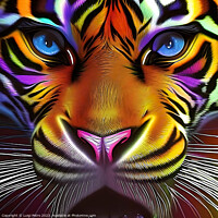 Buy canvas prints of Psychedelic Tiger, close up. by Luigi Petro