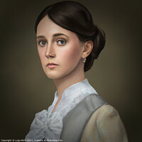Buy canvas prints of Classic studio portrait of  a Victorian young woma by Luigi Petro