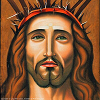 Buy canvas prints of Portrait of Jesus Christ wearing crown of thorns by Luigi Petro