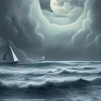 Buy canvas prints of A solitary sailing boatt on choppy waters. by Luigi Petro