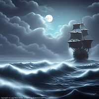 Buy canvas prints of The Mighty Galleon Battles the Fierce Storm by Luigi Petro