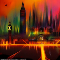 Buy canvas prints of Colourful  London Skyline Generative AI Illustrati by Luigi Petro