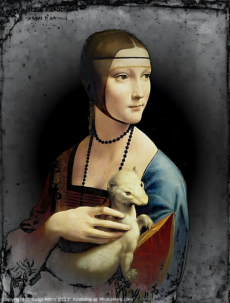 Lady with Ermine by Leonardo. Picture Board by Luigi Petro