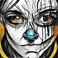 Buy canvas prints of Portrait of a clown in close up. by Luigi Petro
