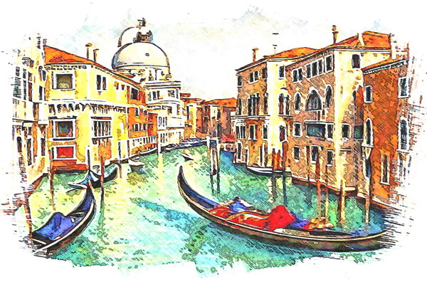 View of the Gran Canal , Venice, Italy. Picture Board by Luigi Petro