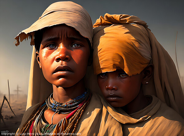 Two African children looking dejected. Picture Board by Luigi Petro