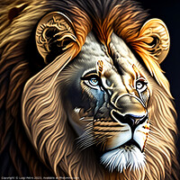 Buy canvas prints of Portrait of a big male African lion. by Luigi Petro