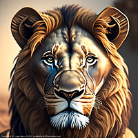 Buy canvas prints of Portrait of a big male African lion. by Luigi Petro