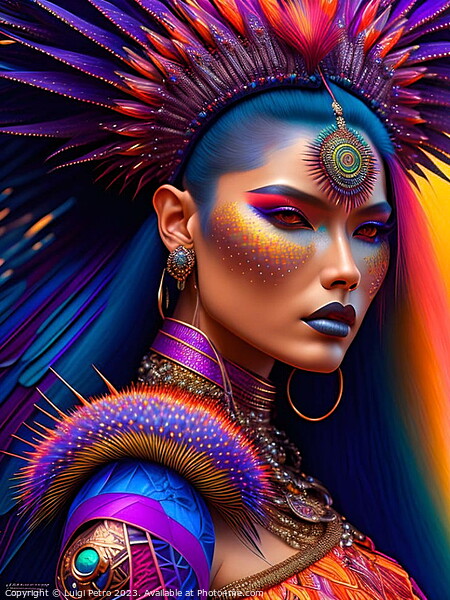 Vibrant Amazonian Warrior Queen Picture Board by Luigi Petro