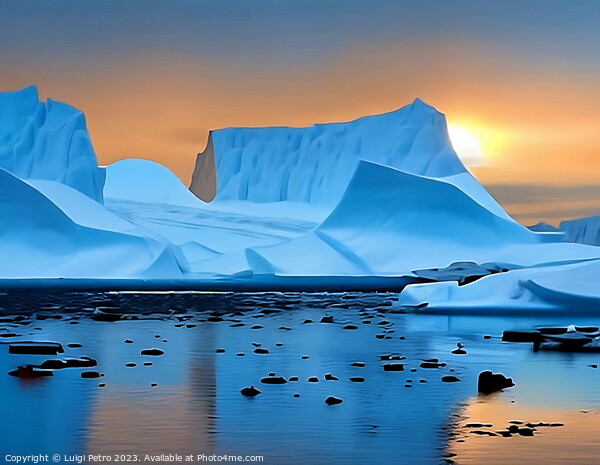 Majestic Icebergs of Antarctica Picture Board by Luigi Petro