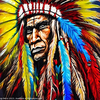 Buy canvas prints of Majestic American Indian Chief by Luigi Petro