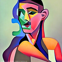 Buy canvas prints of Vibrant Cubist Portrait A Modern Twist by Luigi Petro