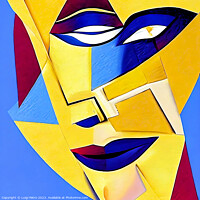 Buy canvas prints of Vibrant Cubist Portrait of a Modern Woman by Luigi Petro
