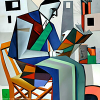 Buy canvas prints of The Contemplative Reader by Luigi Petro