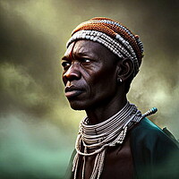 Buy canvas prints of Portrait of man the Bayaka tribe in Central Africa by Luigi Petro