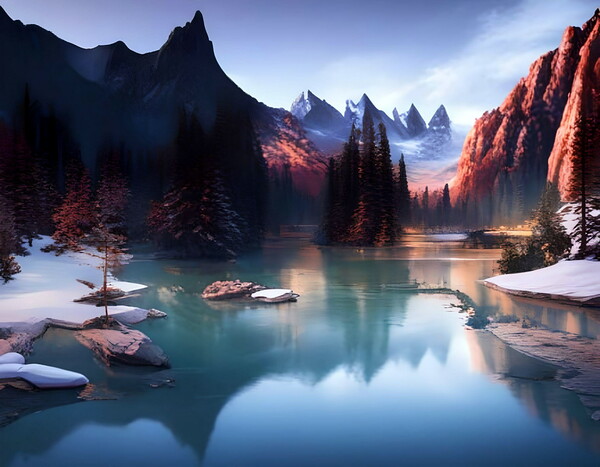Serene Beauty of Mountain Lake Picture Board by Luigi Petro