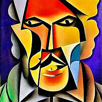 Buy canvas prints of Cubist style portrait of a man  by Luigi Petro