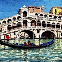 Buy canvas prints of Gondolas on the Gran Canal in Venice, Italy. by Luigi Petro