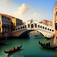 Buy canvas prints of  Gondolas Gliding Along the Grand Canal. by Luigi Petro