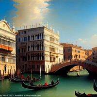 Buy canvas prints of Serene Gondolas Glide Through Venice's Grand Canal by Luigi Petro