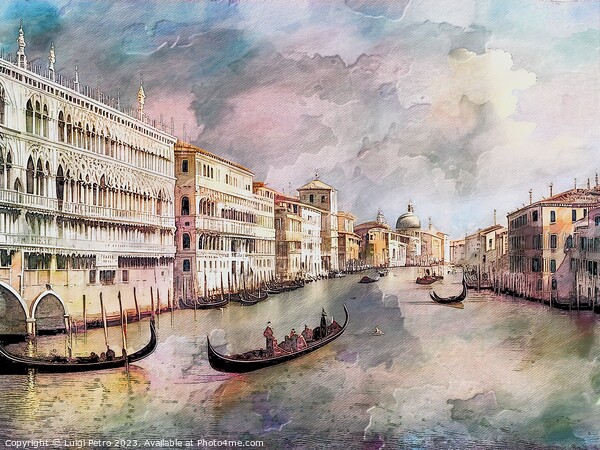 Watercolor painting  Grand Canal Venice.,Italy. Picture Board by Luigi Petro