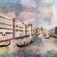 Buy canvas prints of Watercolor painting  Grand Canal Venice.,Italy. by Luigi Petro