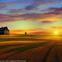 Buy canvas prints of Golden sunrise over the countryside. by Luigi Petro