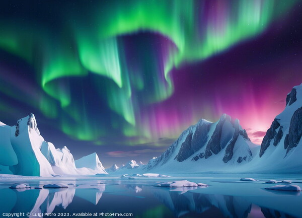 Glorious Aurora Bolearis over Antarctica landscape Picture Board by Luigi Petro