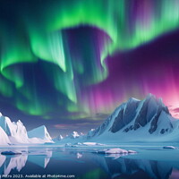 Buy canvas prints of Glorious Aurora Bolearis over Antarctica landscape by Luigi Petro