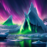 Buy canvas prints of Glorious Aurora Borealis over Antarctica landscape by Luigi Petro