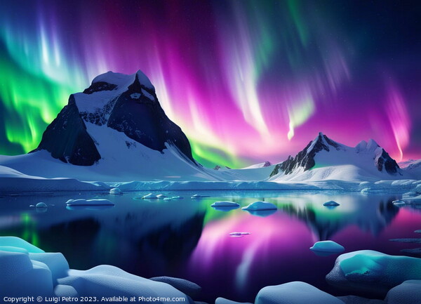Glorious Aurora Borealis over Antarctica landscape Picture Board by Luigi Petro