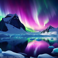 Buy canvas prints of Glorious Aurora Borealis over Antarctica landscape by Luigi Petro