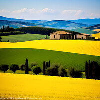 Buy canvas prints of Farmhouse among  the rolling hills of Tuscany, Italy. by Luigi Petro